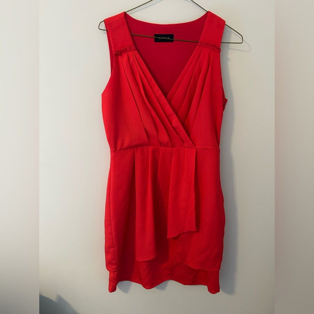 Coral Sleeveless Cocktail Dress
